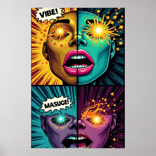 Explodierende Augen Pop-Art-Plakat Poster (Vorne)