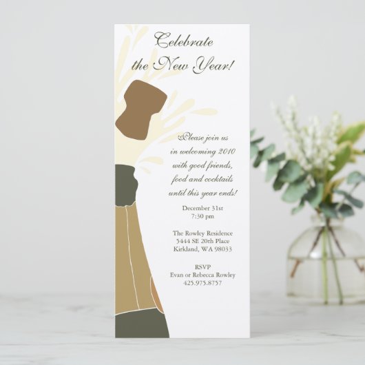 Explodierende Champagner-Party Einladung (Stehend Vorderseite)