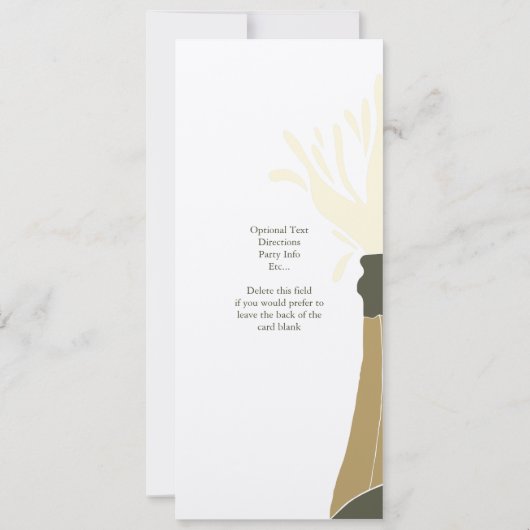 Explodierende Champagner-Party Einladung (Rückseite)