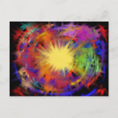 Explodierende farbenfrohe Sternexplosion Christlic Postkarte (Vorderseite)