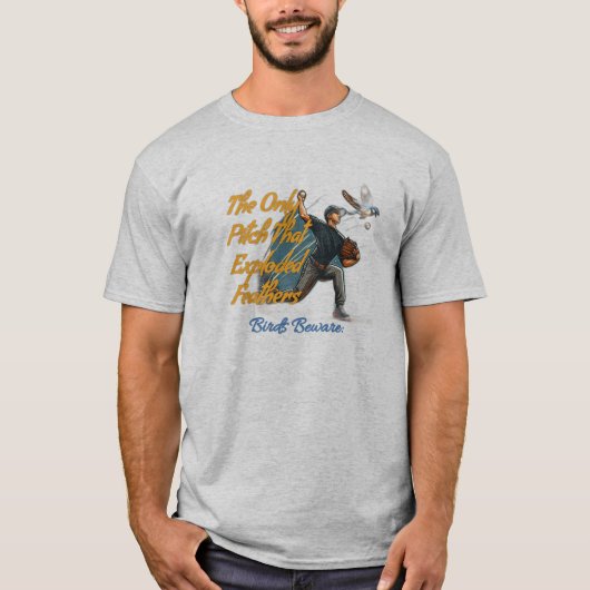 Explodierende Federn, Lustiges Baseball T-Shirt (Vorderseite)
