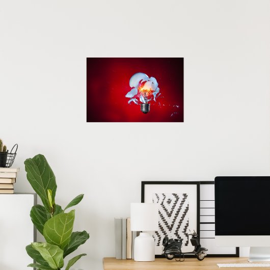 Explodierende Glühbirne Poster (Heimbüro)
