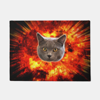 Explodierende Katzenfeuerball-Funny Door Mat Fußmatte
