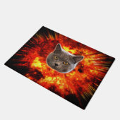 Explodierende Katzenfeuerball-Funny Door Mat Fußmatte (Schrägansicht)