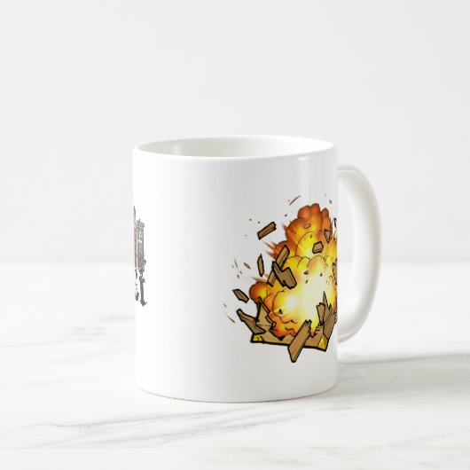 Explodierende Kisten-Tasse Kaffeetasse (VorderseiteRechts)