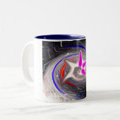 Explodierende kosmische Blase Zweifarbige Tasse (Vorderseite Links)