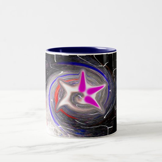 Explodierende kosmische Blase Zweifarbige Tasse (Mittel)