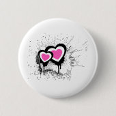 Explodierender Herzen Emo alternativer Button (Vorderseite)