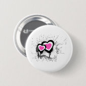 Explodierender Herzen Emo alternativer Button (Vorne & Hinten)