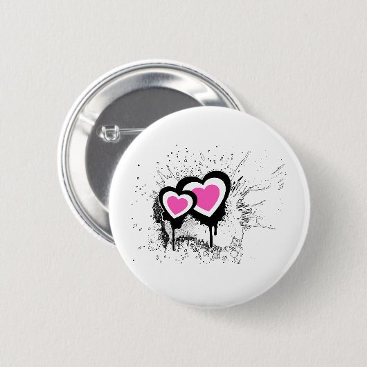 Explodierender Herzen Emo alternativer Button (Vorne & Hinten)