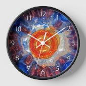 Explodierender Kosmos - Van Gogh orange Sun - Uhr (Vorderseite)
