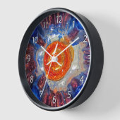Explodierender Kosmos - Van Gogh orange Sun - Uhr (Winkel)