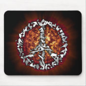 Explodierendes Friedenszeichen Mousepad (Vorne)