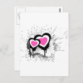 Explodierendes Herz Emo Alternative Grunge Rock Pu Postkarte (Vorne/Hinten)
