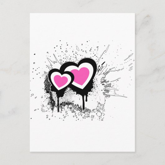 Explodierendes Herz Emo Alternative Grunge Rock Pu Postkarte (Vorderseite)