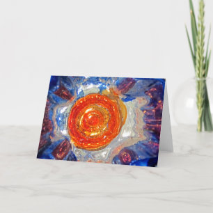 Explodierendes Kosmos Art Glass - Van Gogh Orange Feiertagskarte