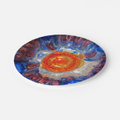 Explodierendes Kosmos Art Glass - Van Gogh Orange Pappteller (Schrägansicht)