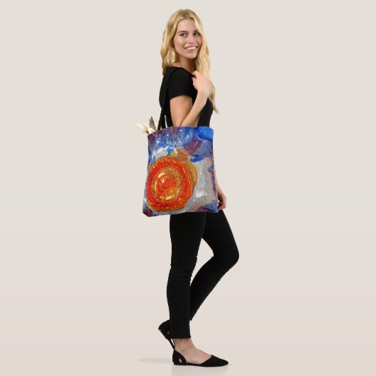 Explodierendes Kosmos Art Glass - Van Gogh Orange Tasche (Am Model)
