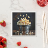 Explodierendes Popcorn in einem Metall-Eimer Serviette (Beispiel)