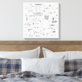 Explodierte Ansicht von Patentdiagrammen Stretchie Leinwanddruck (Insitu (Schlafzimmer))