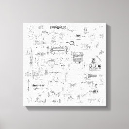 Explodierte Ansicht von Patentdiagrammen Stretchie Leinwanddruck