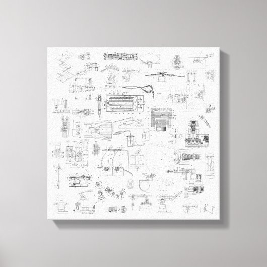 Explodierte Ansicht von Patentdiagrammen Stretchie Leinwanddruck (Vorderseite)