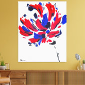 Explodierte Blume | Moderne abstrakte Blumenkunst Leinwanddruck (Insitu (Wohnzimmer))