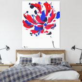 Explodierte Blume | Moderne abstrakte Blumenkunst Leinwanddruck (Insitu (Schlafzimmer))