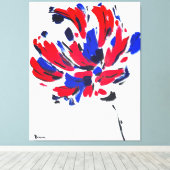 Explodierte Blume | Moderne abstrakte Blumenkunst Leinwanddruck (Insitu (Holzboden))