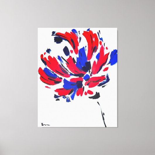 Explodierte Blume | Moderne abstrakte Blumenkunst Leinwanddruck (Vorderseite)