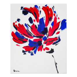 Explodierte Blume | Moderne abstrakte Blumenkunst Poster