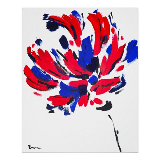 Explodierte Blume | Moderne abstrakte Blumenkunst Poster (Vorderseite)