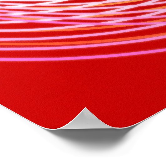 Explodierte Mondgestalt, Korallen, dunkelrot Poster (Ecke)