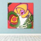 Explodiertes florales Porträt Leinwanddruck (Insitu (Holzboden))