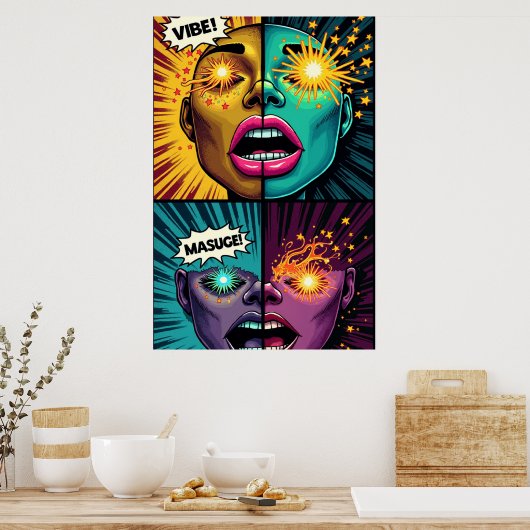 Exploding Eyes Pop Art Poster (Küche)