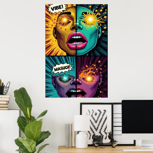 Exploding Eyes Pop Art Poster (Heimbüro)
