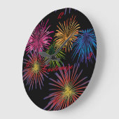 Exploding Fireworks Thunder_Cove Große Wanduhr (Winkel)