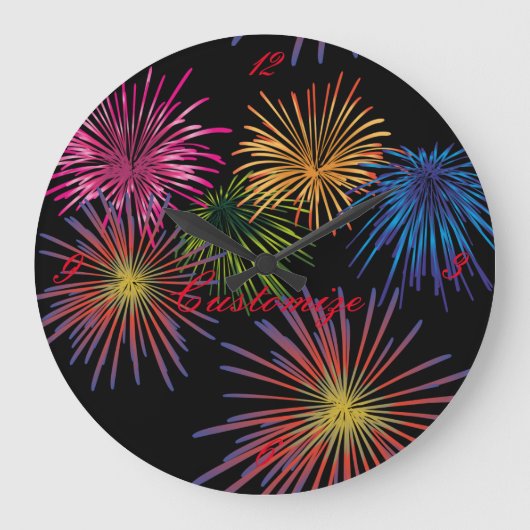 Exploding Fireworks Thunder_Cove Große Wanduhr (Vorderseite)
