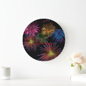 Exploding Fireworks Thunder_Cove Große Wanduhr (Zuhause)