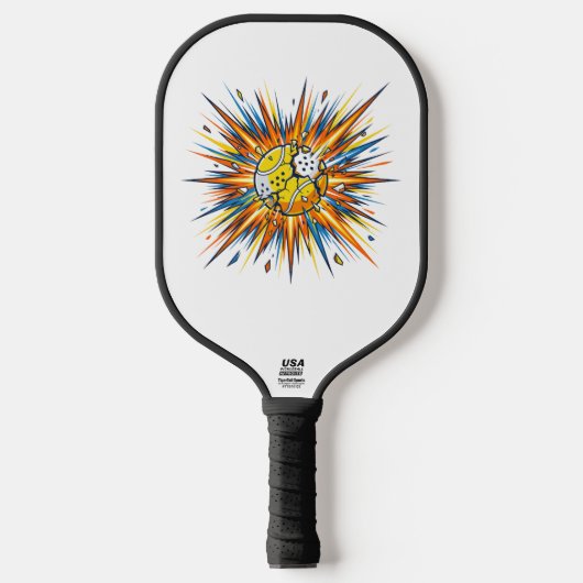 Exploding Padel Ball Pop Art Illustration Pickleball Schläger (Vorderseite)