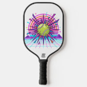 Exploding Padel Ball Pop Art Illustration Pickleball Schläger (Rückseite)