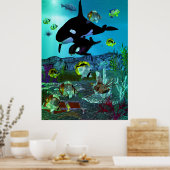 Exploration 3D Aquarium ORCA Poster (Küche)