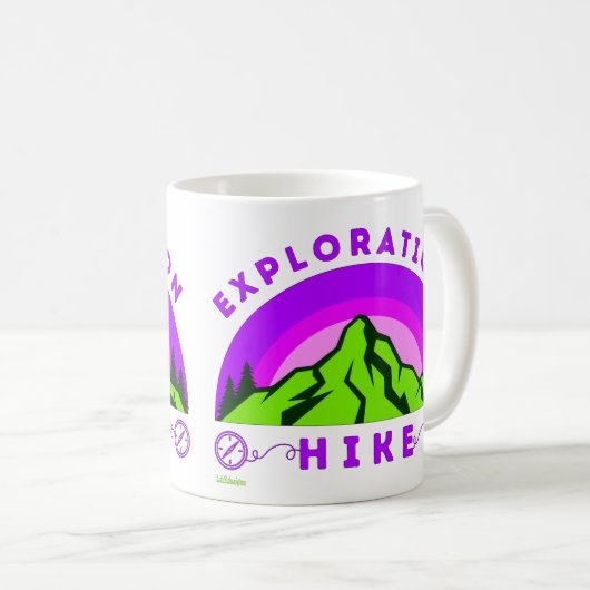 EXPLORATION WANDERN Bergsteiger Geschenk Kaffeetasse (VorderseiteRechts)