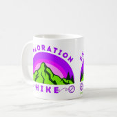 EXPLORATION WANDERN Bergsteiger Geschenk Kaffeetasse (Vorderseite Links)