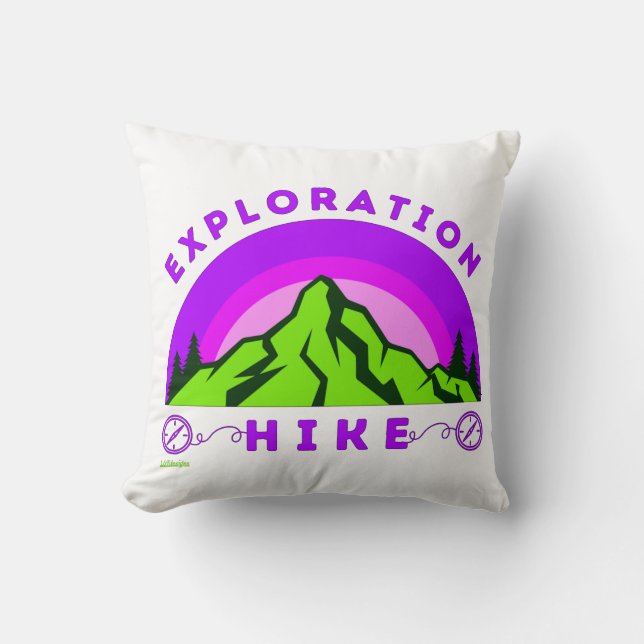 EXPLORATION WANDERN Bergsteiger Geschenk Kissen (Vorderseite)
