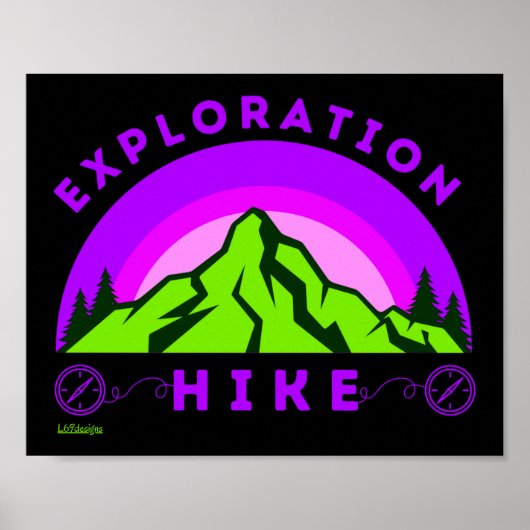 EXPLORATION WANDERN Bergsteiger Geschenk Poster (Vorne)