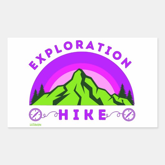 EXPLORATION WANDERN Bergsteiger Geschenk Rechteckiger Aufkleber (Vorderseite)