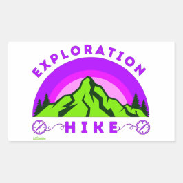 EXPLORATION WANDERN Bergsteiger Geschenk Rechteckiger Aufkleber