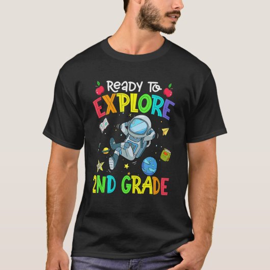 Explore 2nd Grade Back To School Astronaut Space E T-Shirt (Vorderseite)