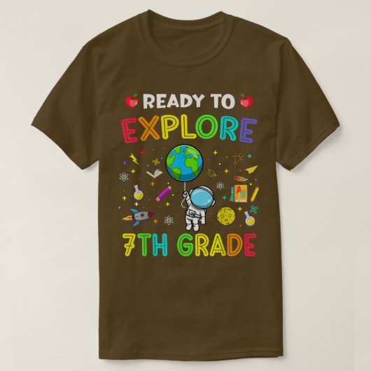 Explore 7th Grade Back To School Astronaut Space E T-Shirt (Design vorne)